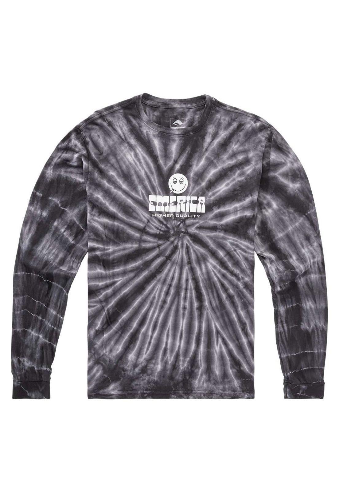 Polera Manga Larga Roll With Tiedye Black Emerica-0