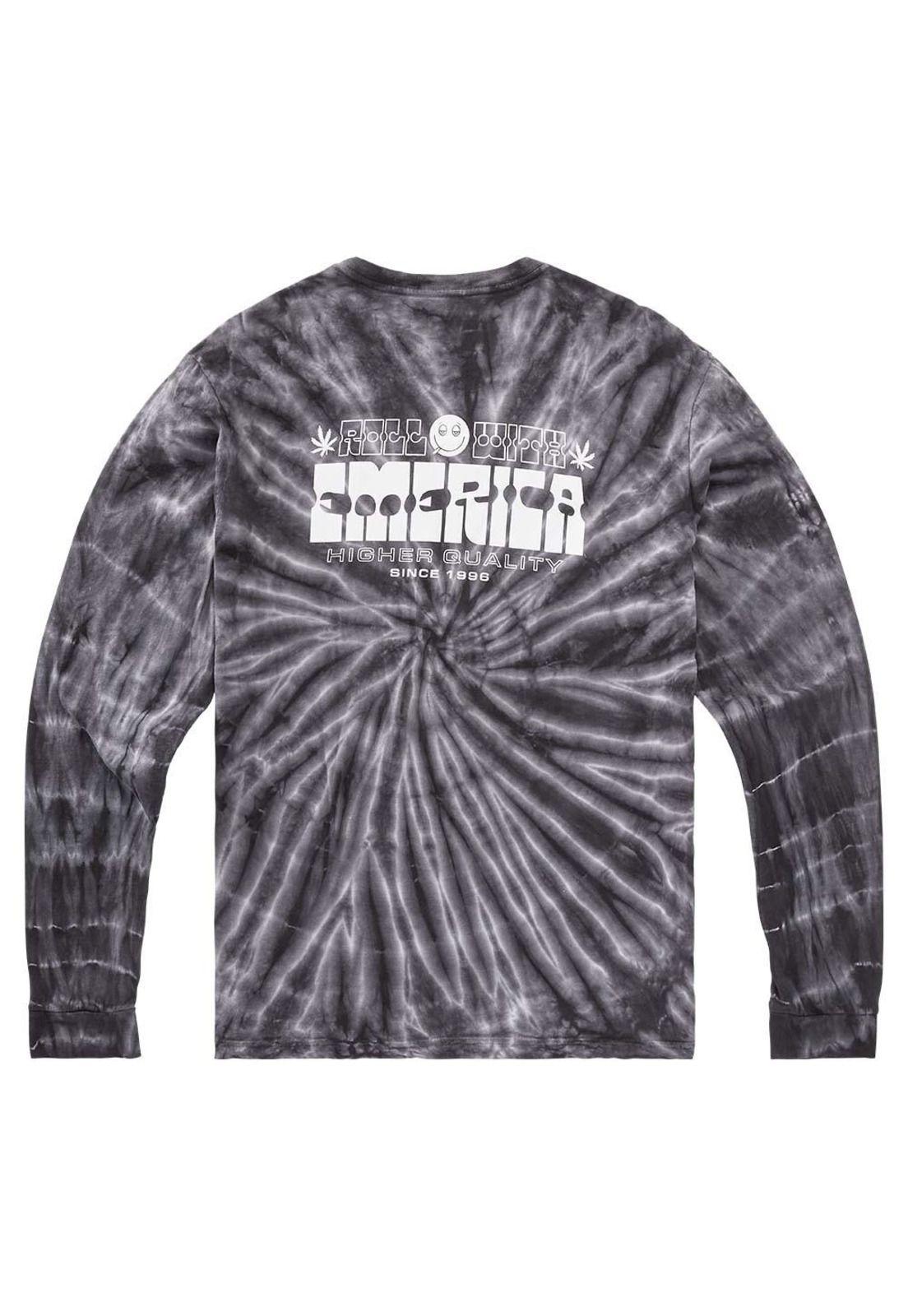 Polera Manga Larga Roll With Tiedye Black Emerica-1