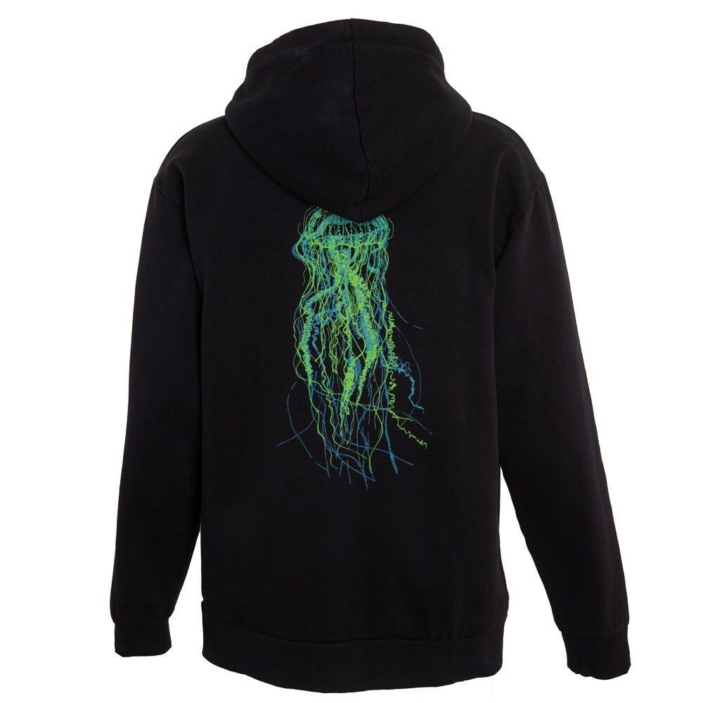 Poleron Men Zipper Jellyfish Black Green Blue-2