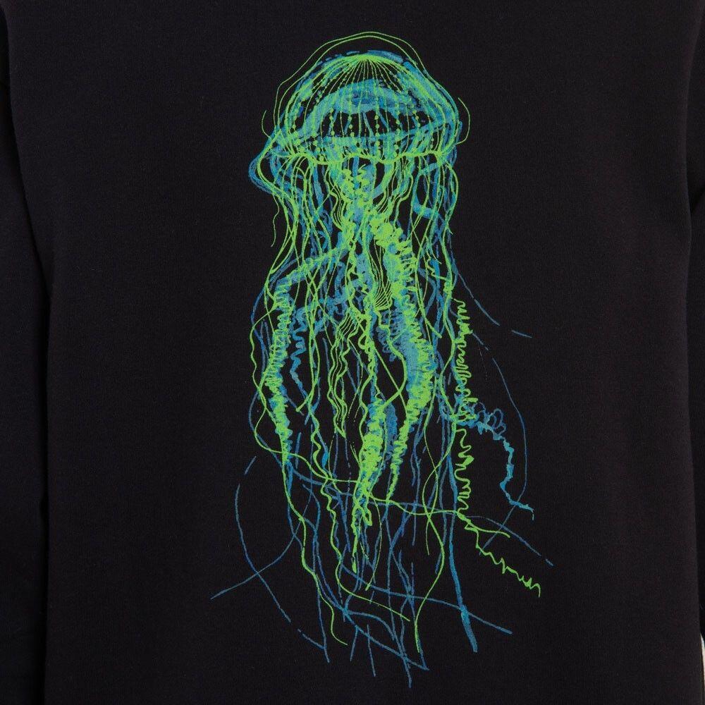 Poleron Men Zipper Jellyfish Black Green Blue-3
