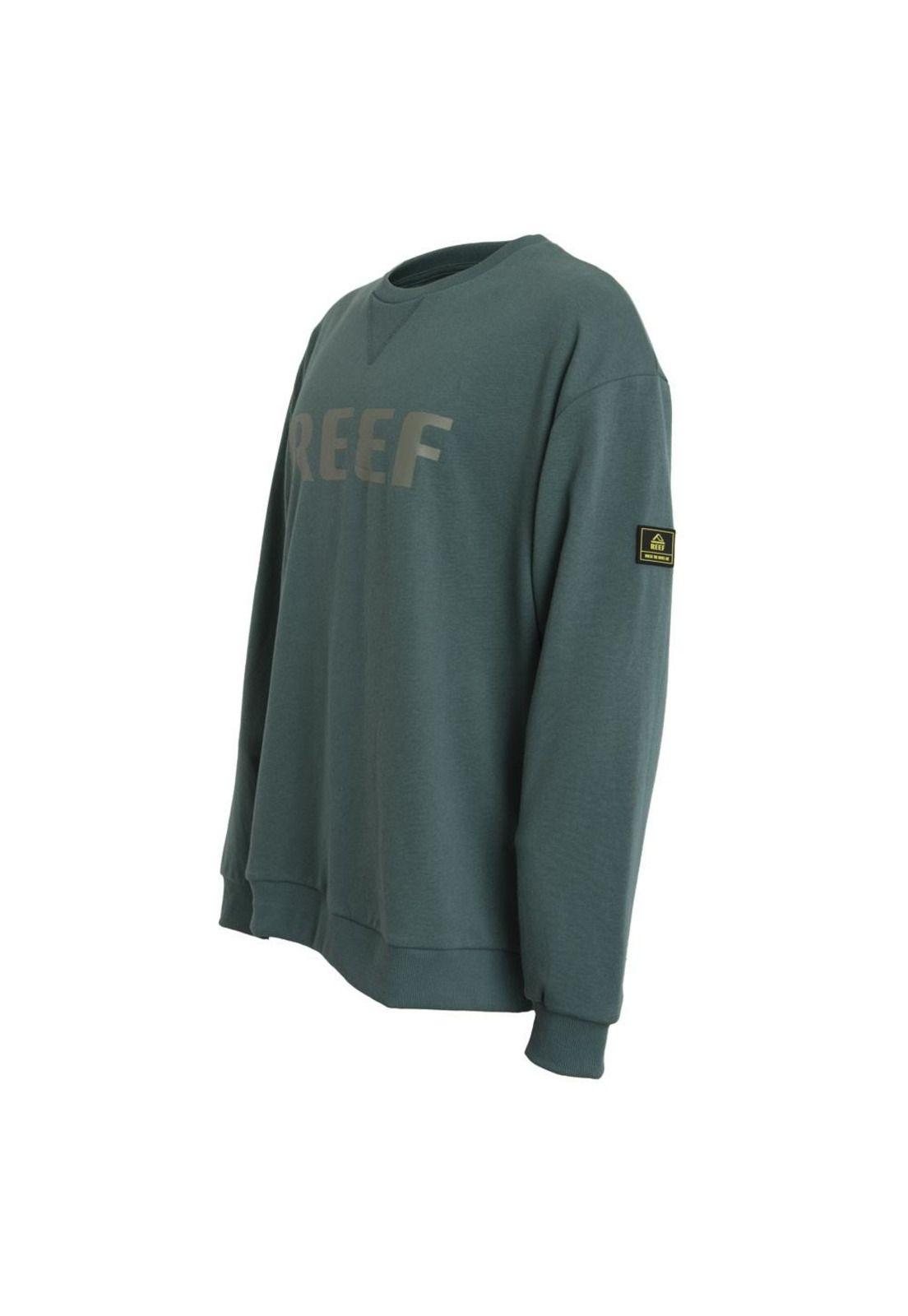 Poleron Men Crew Green Logo Front-1