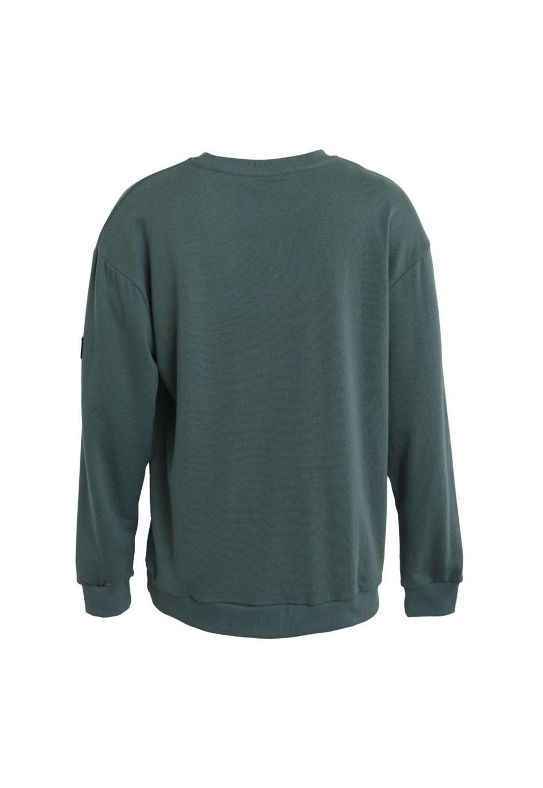 Poleron Men Crew Green Logo Front-2