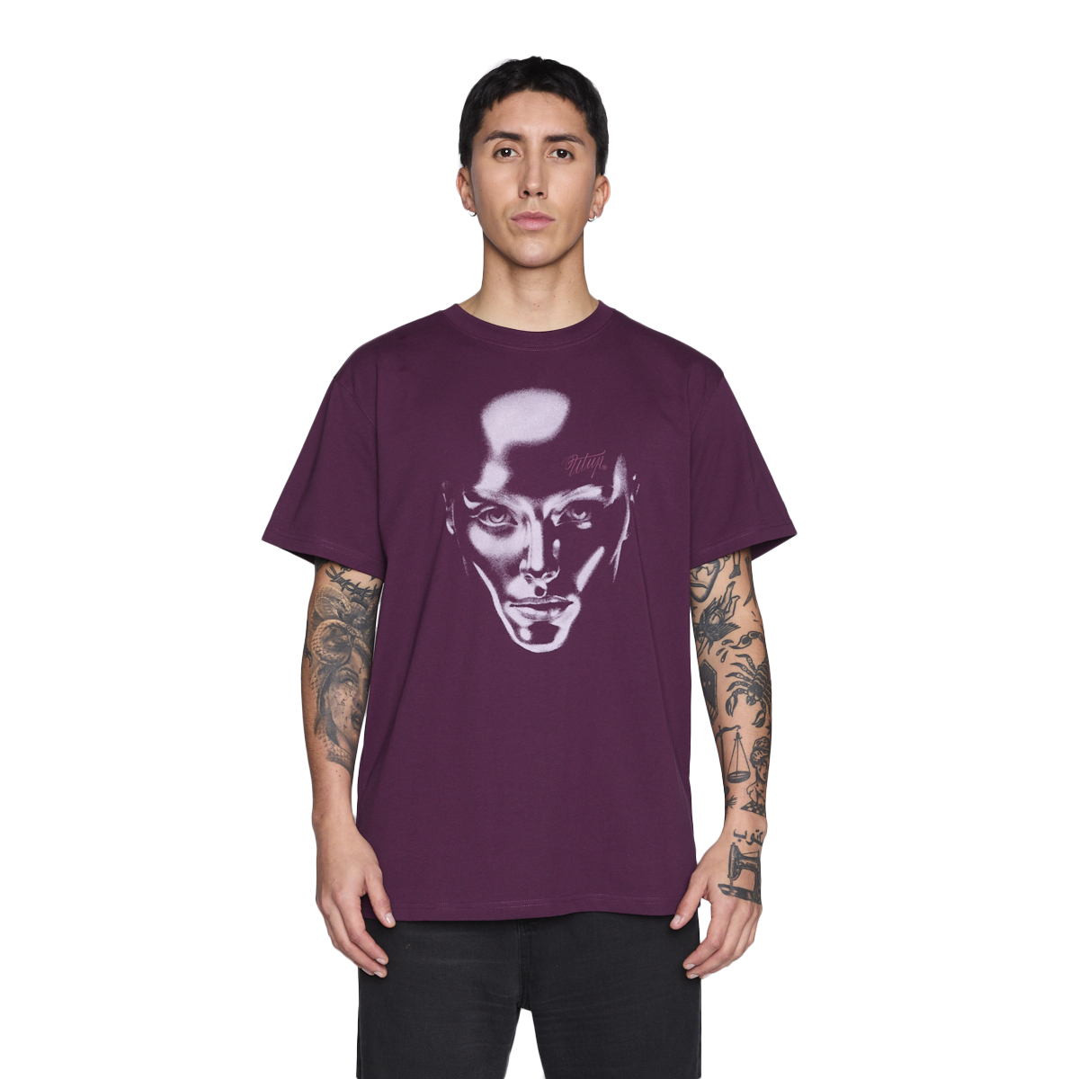 Polera Whatup Men Liquid Face Purple-0