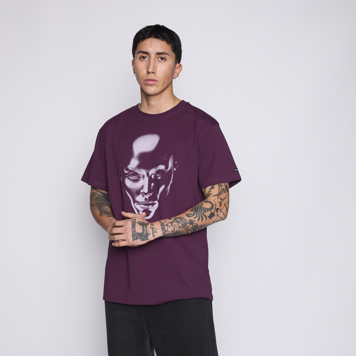 Polera Whatup Men Liquid Face Purple-2