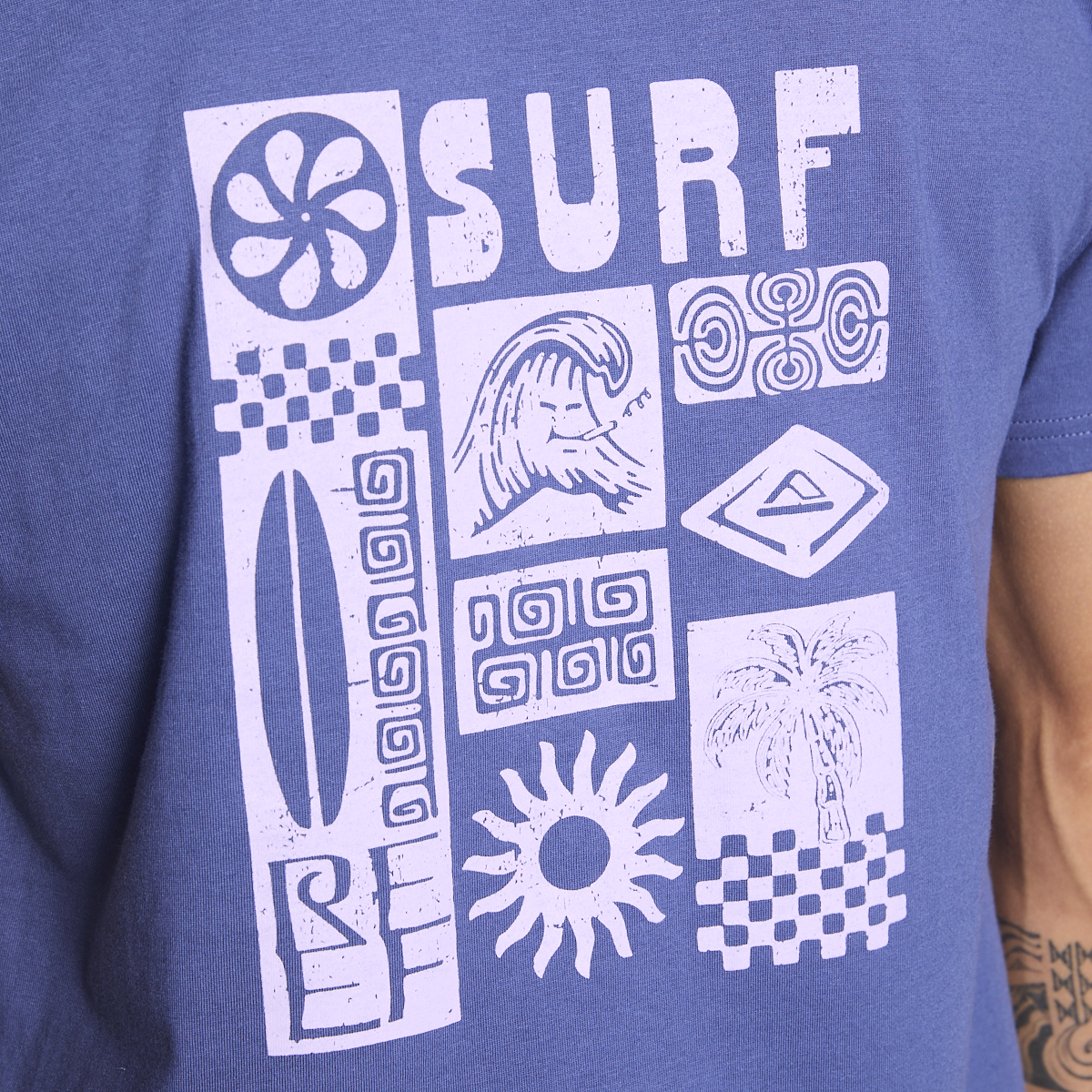 Polera Reef Men Surf Reef Blue Pink-7