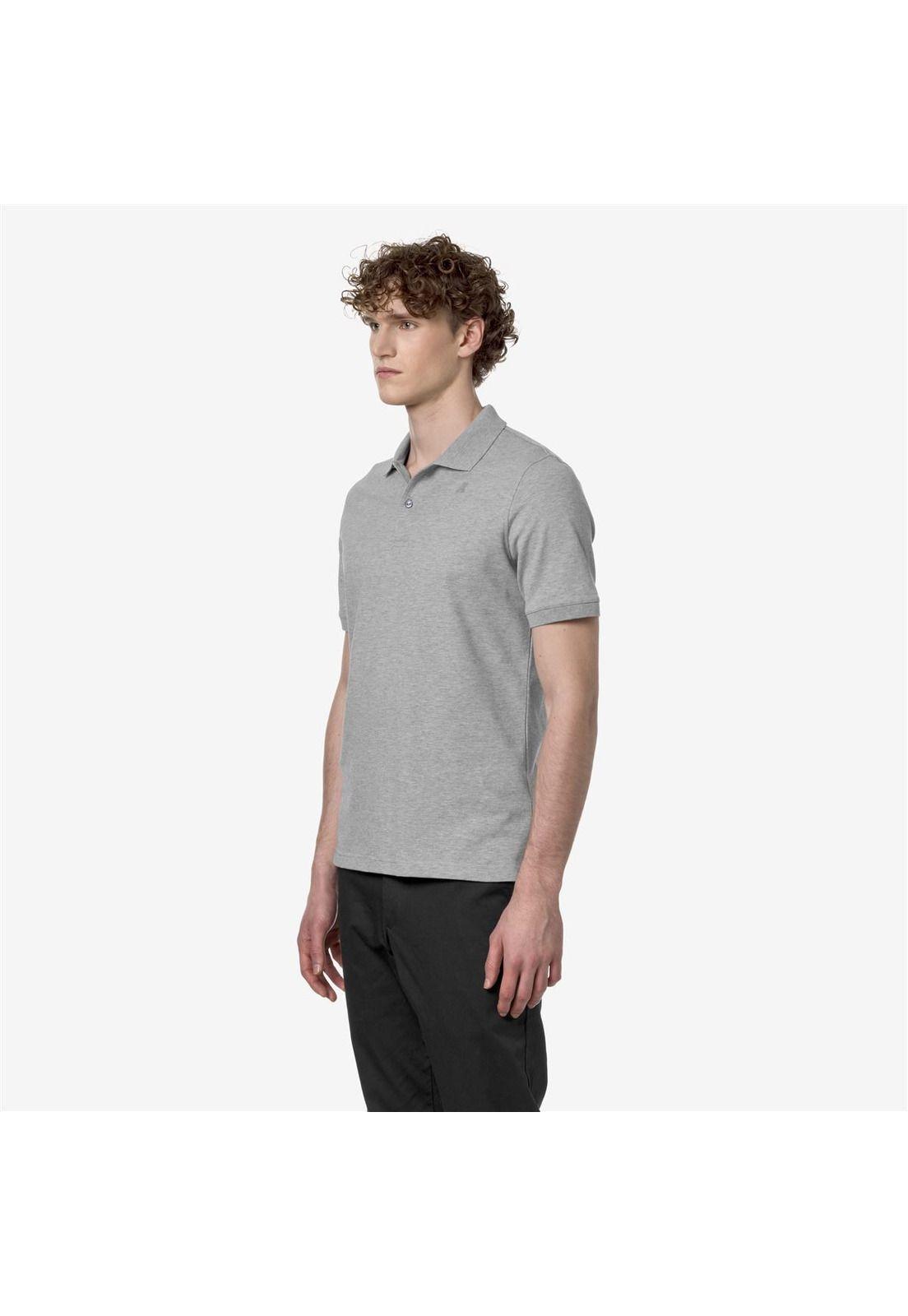 Polera K-Way Men Amedee Pique Grey Melange-2