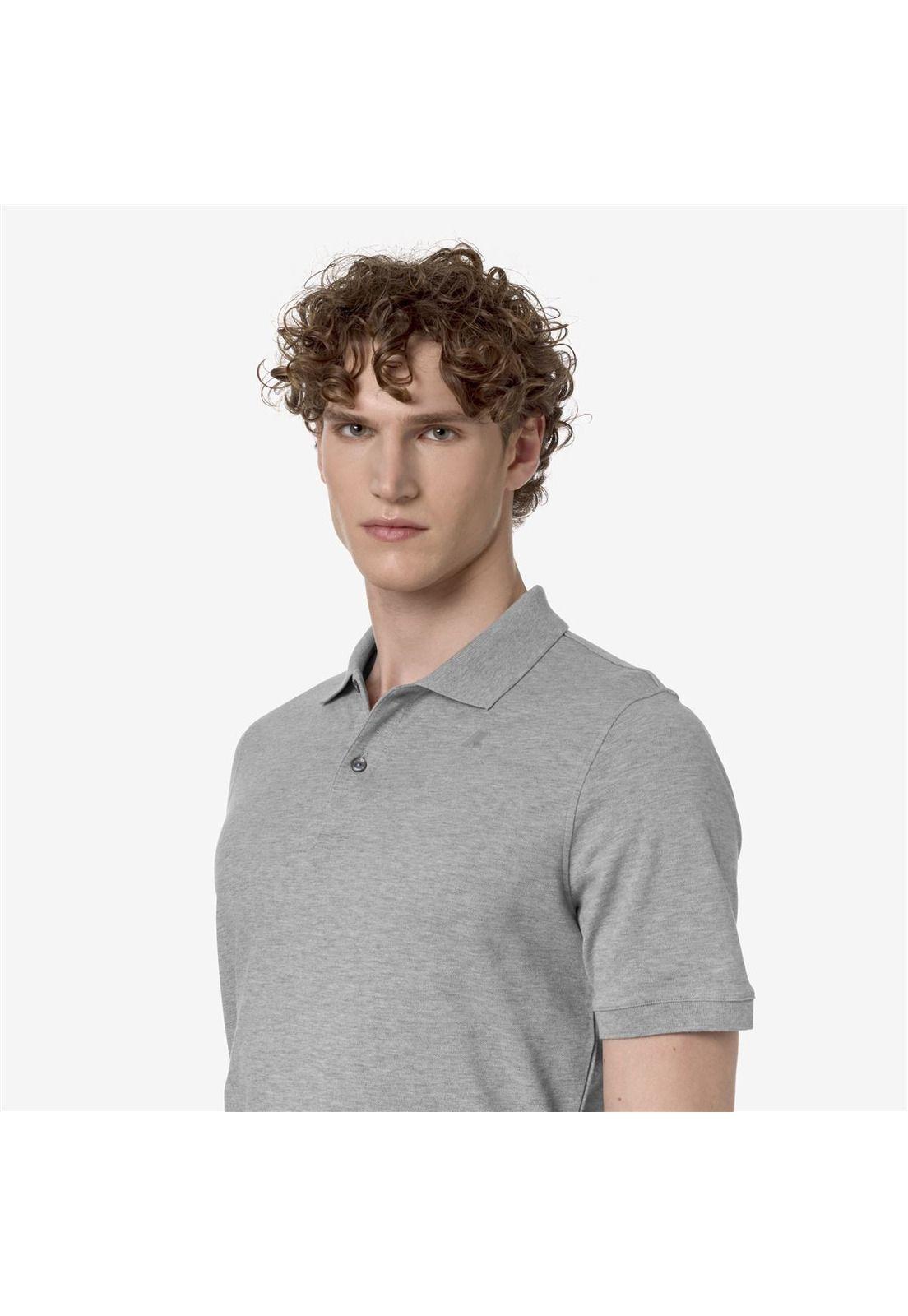 Polera K-Way Men Amedee Pique Grey Melange-3