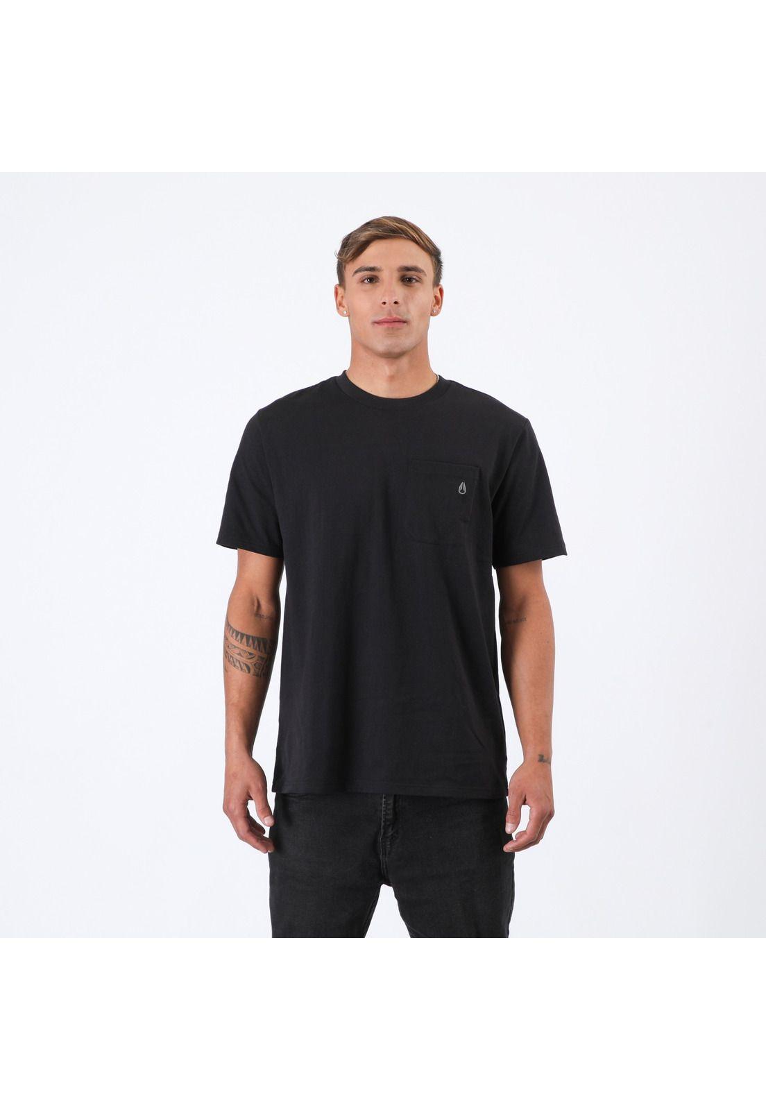 Polera Nixon Men Pocket Black Grey-0