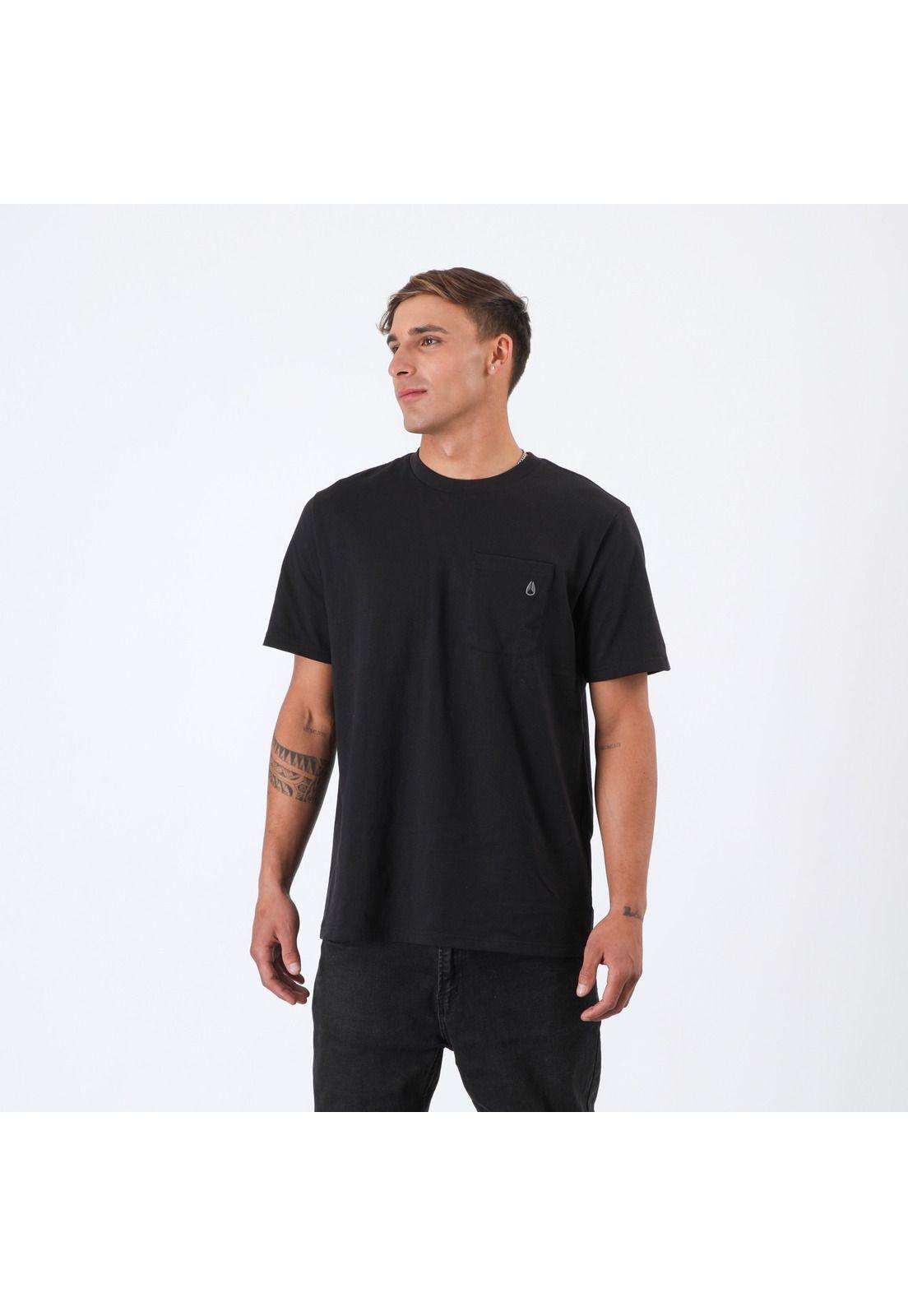 Polera Nixon Men Pocket Black Grey-1