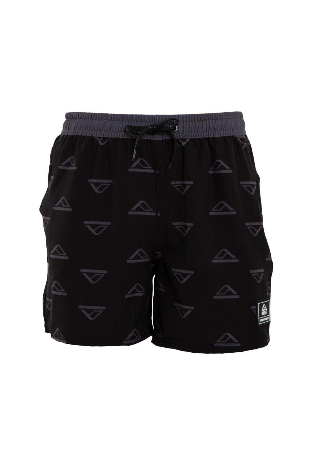 Traje de Baño Logo Printed Black Grey-0