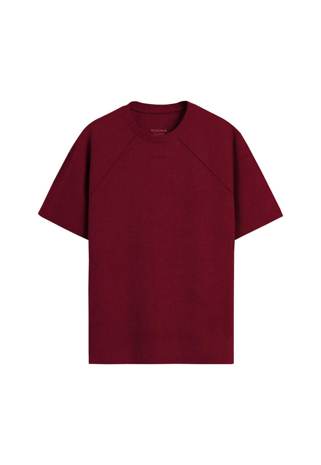 Polera Nixon Men Tiny Logo Burgundy-0