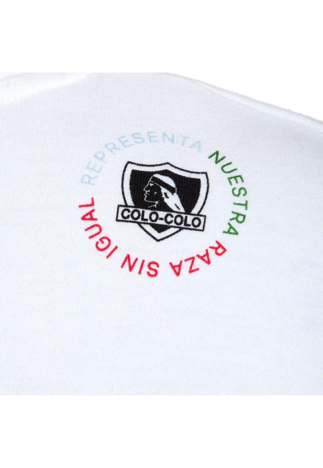 Polera Colo Colo Urbano Painted Blanco Negro y Rojo-3