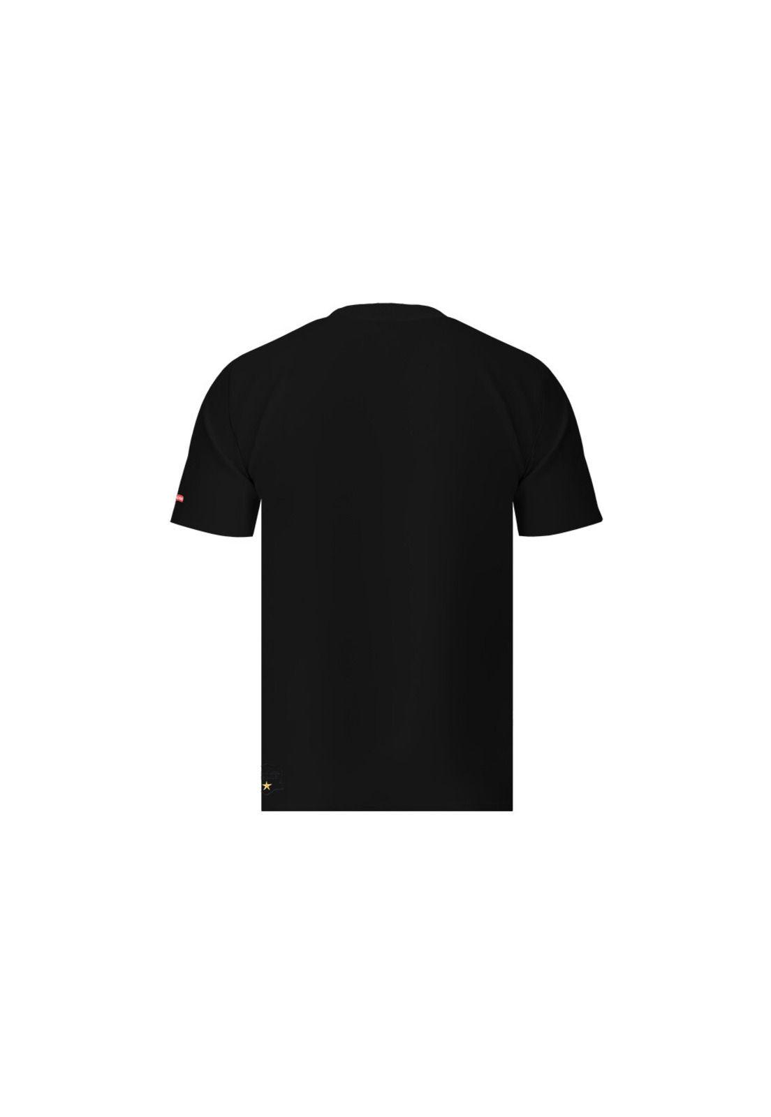 Polera Colo Colo Urbano Hombre Negro Escudo Gris-1