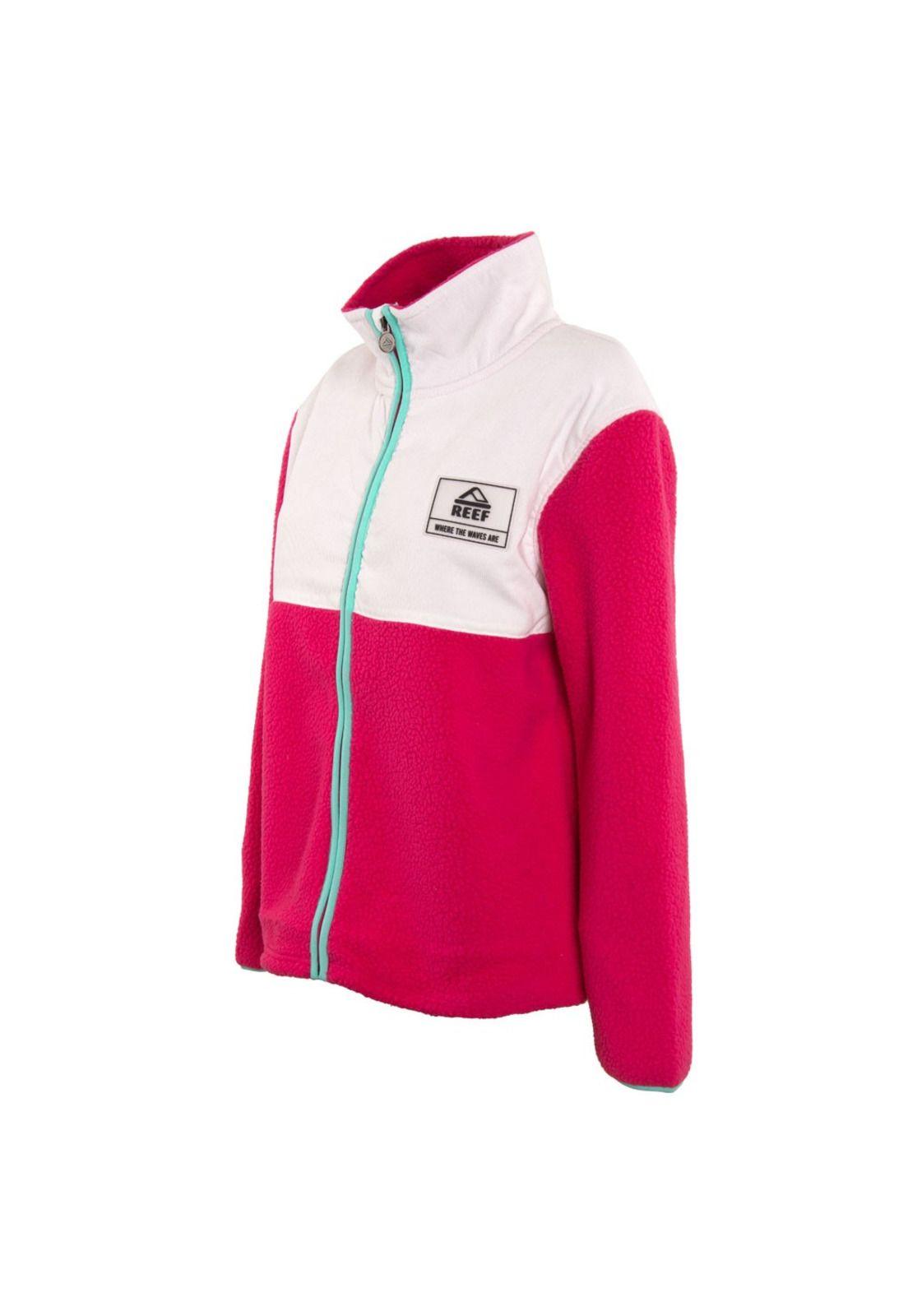 Poleron Women Sherpa Fucshia White-1