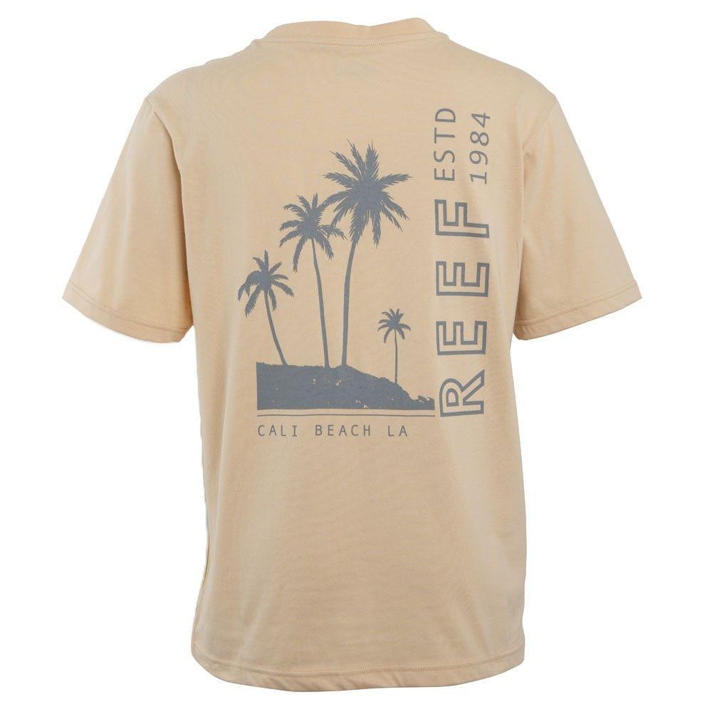 Polera Manga corta Naranjo Estampado Palmeras-3