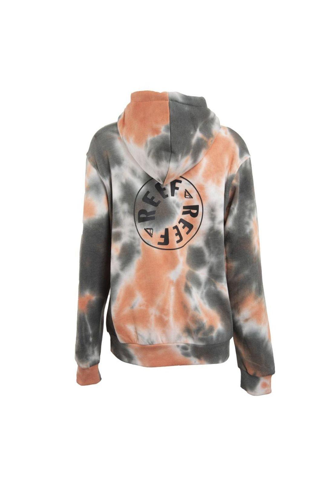 Poleron Women Tiedye Black Orange White Hoodie-2