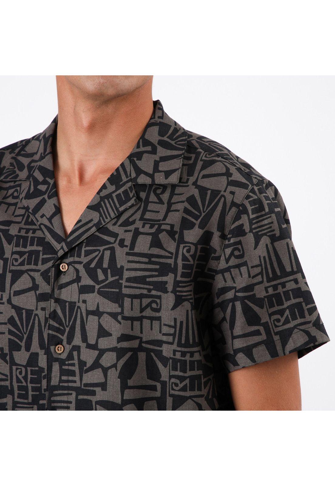 Camisa Reef Men Negro Diseños Gris-3