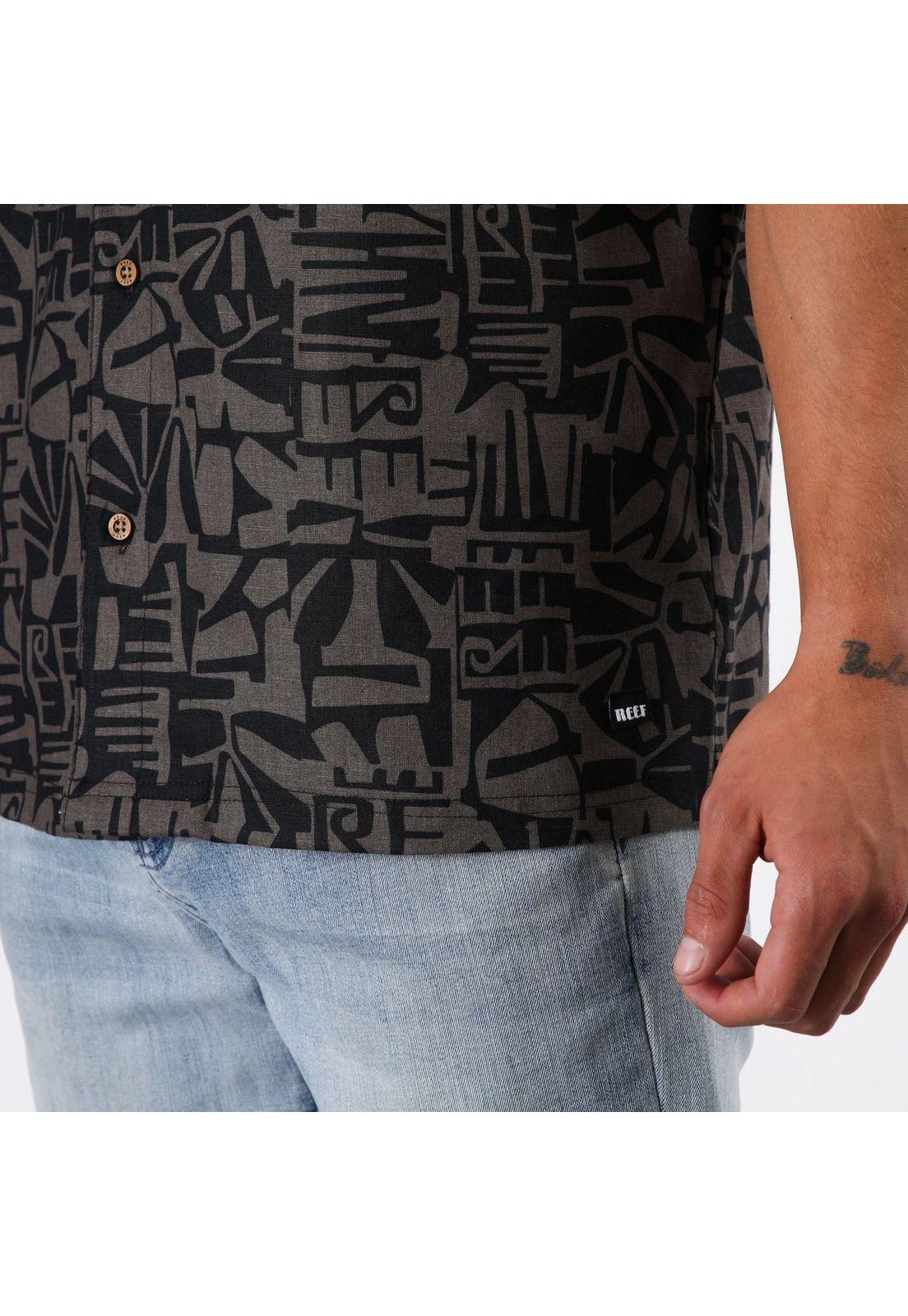 Camisa Reef Men Negro Diseños Gris-4