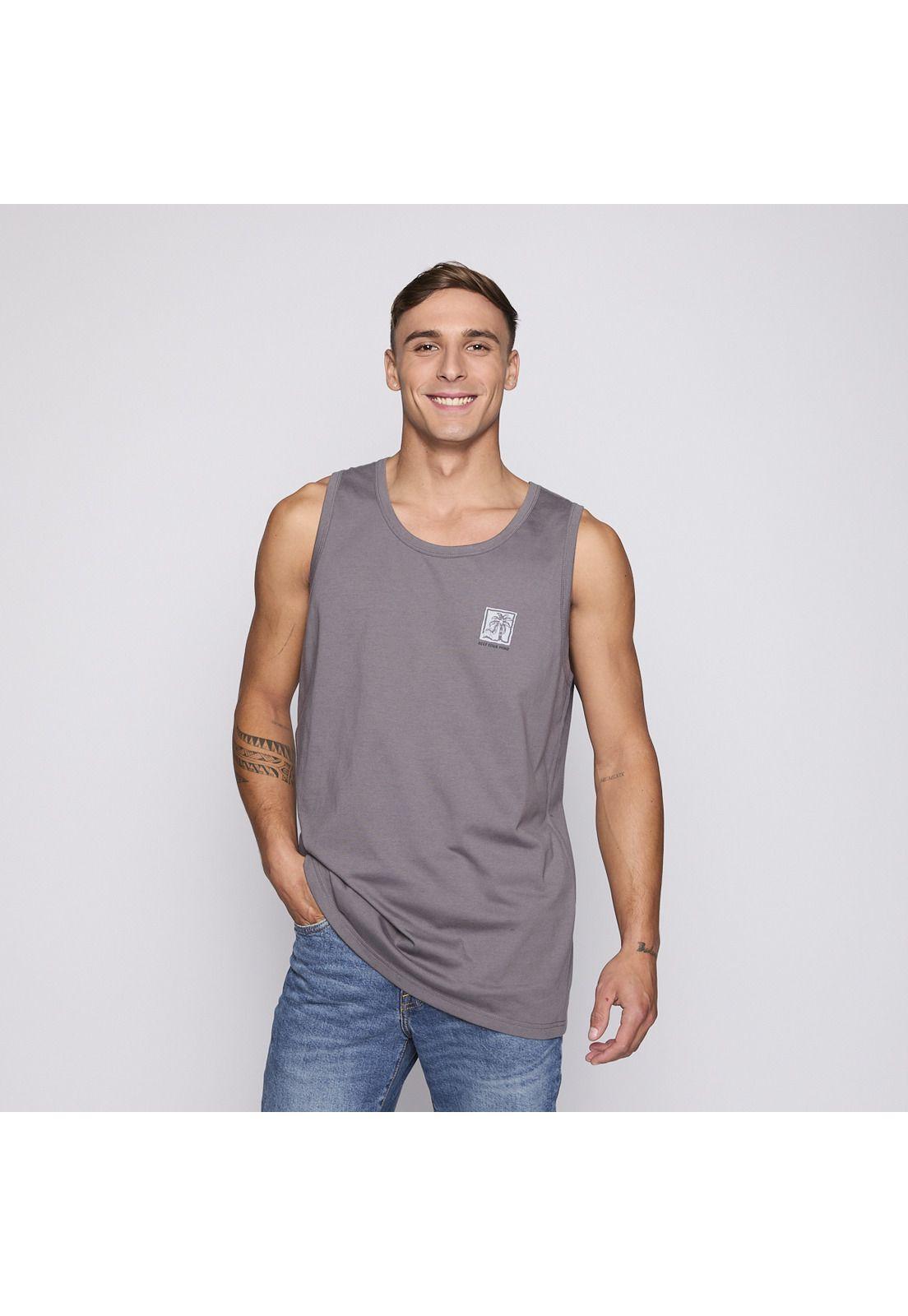 Polera Tank Reef Men Dark Grey-0