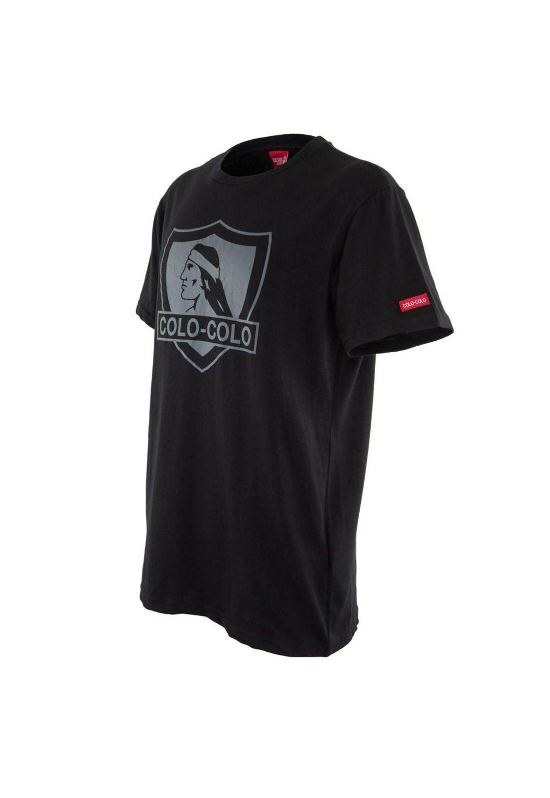 Polera Colo Colo Urbano "Escudo Gris" Negra-1