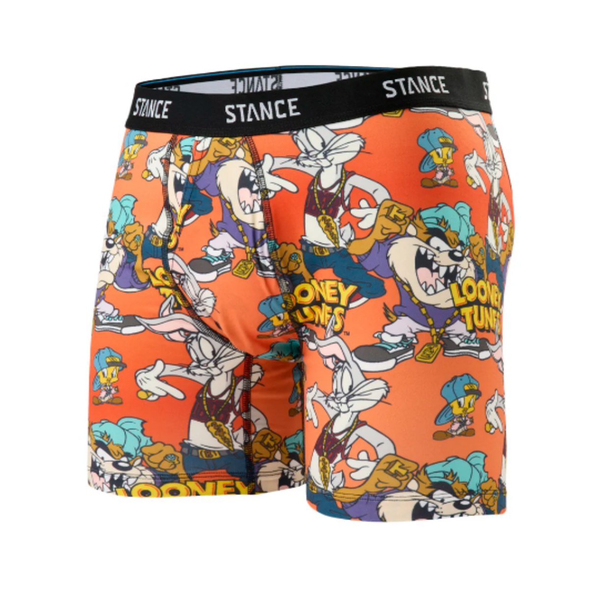Boxer Men Stance Loonew Tunes Brief Orange Black-0