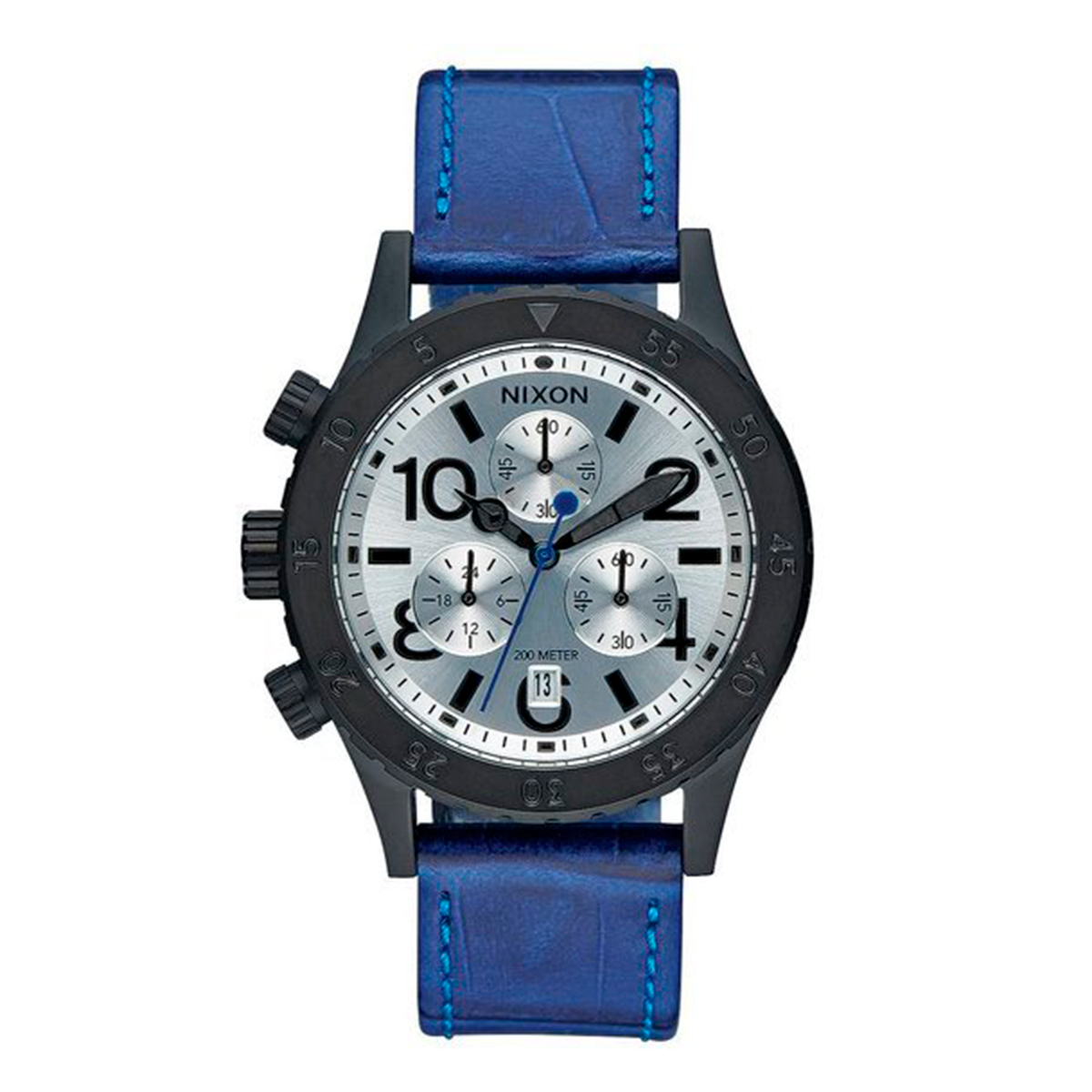 Reloj 38-20 Chrono Leather Black Blue Gator Nixon-0