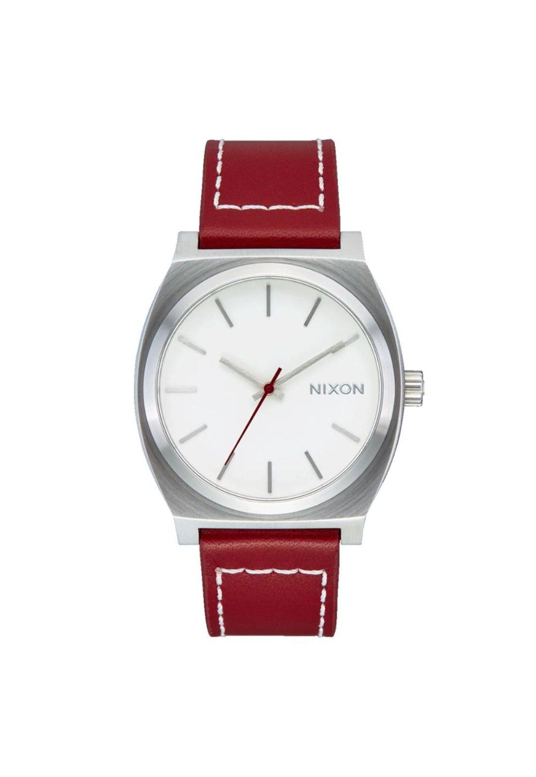 Reloj Time Teller Leather Silver Egret Cranberry-0