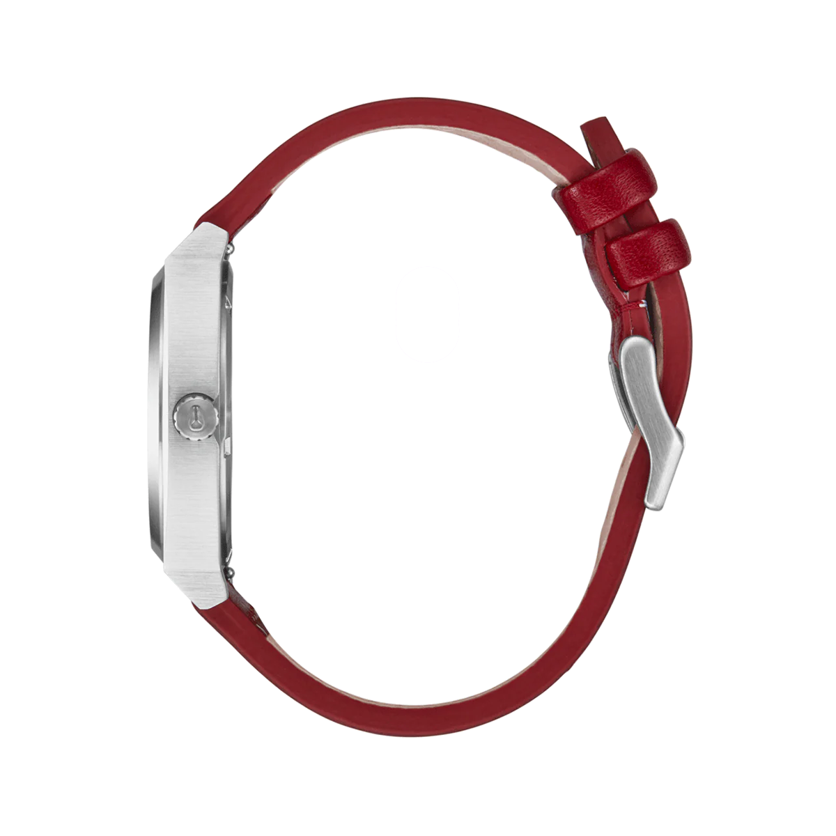 Reloj Time Teller Leather Silver Egret Cranberry-2