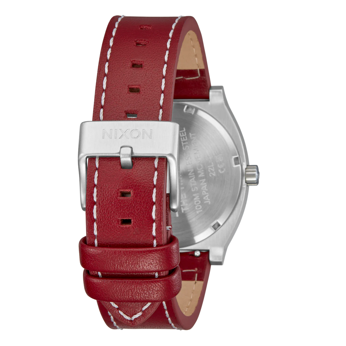 Reloj Time Teller Leather Silver Egret Cranberry-3