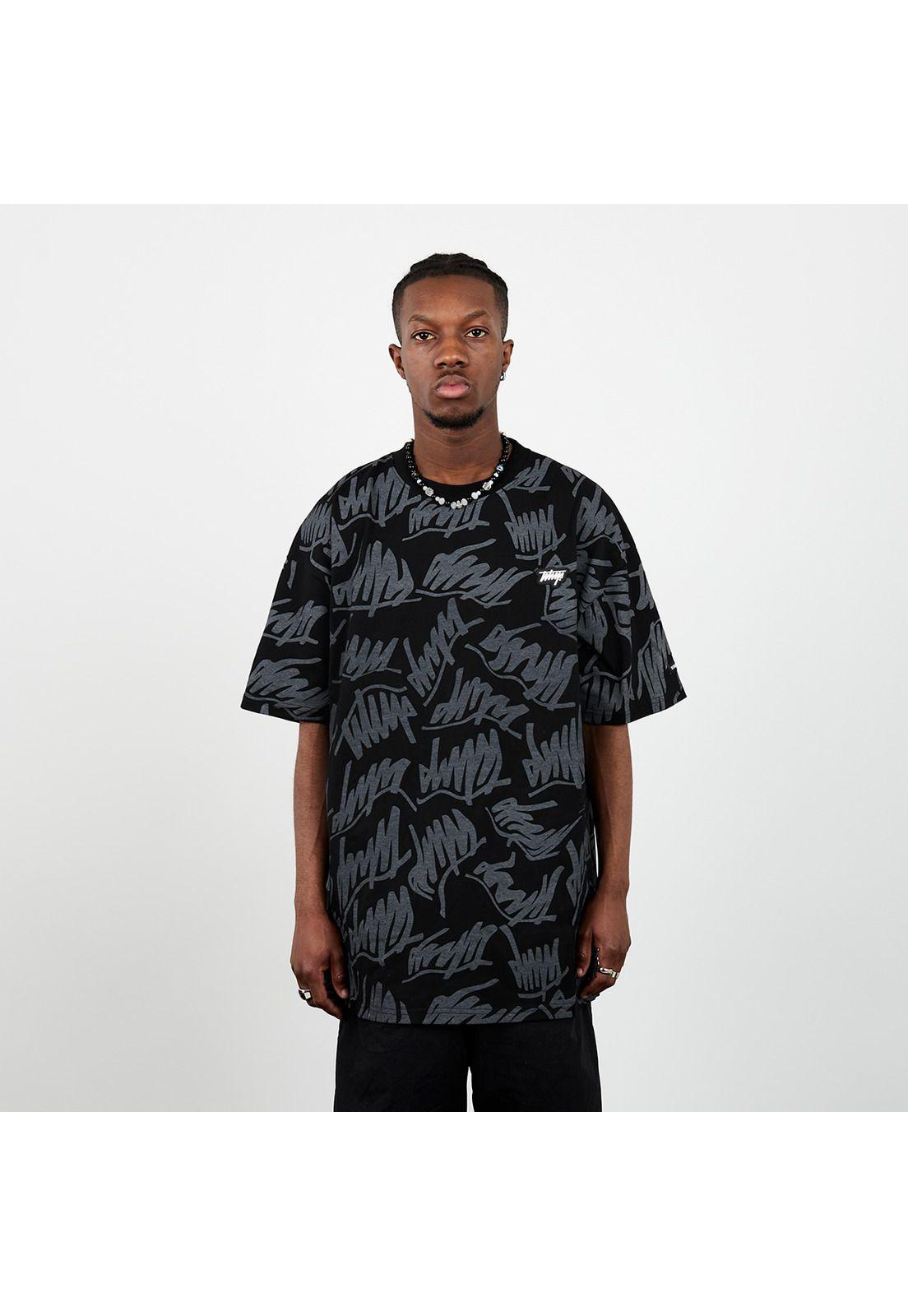 Polera Oversize Rolling Patterns Black-1