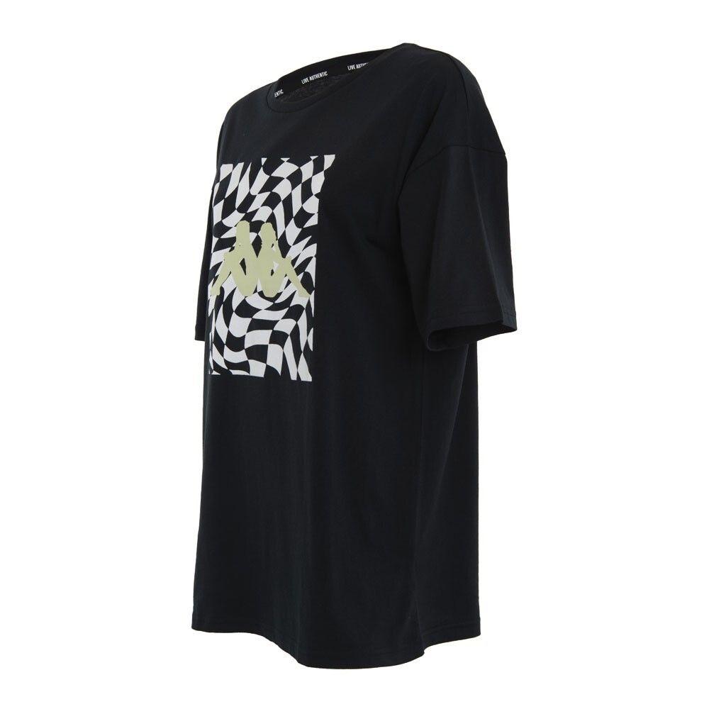 Polera Women Oversize Black Print Green White-1