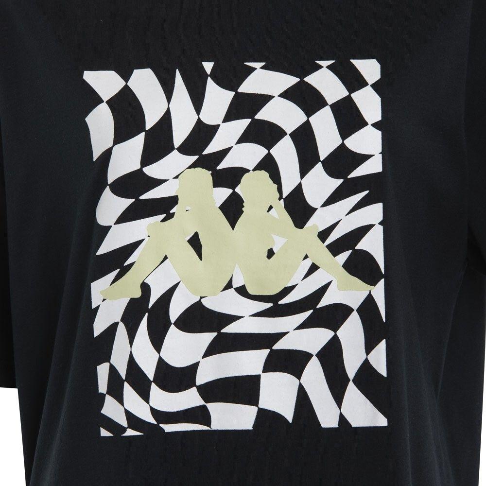 Polera Women Oversize Black Print Green White-3