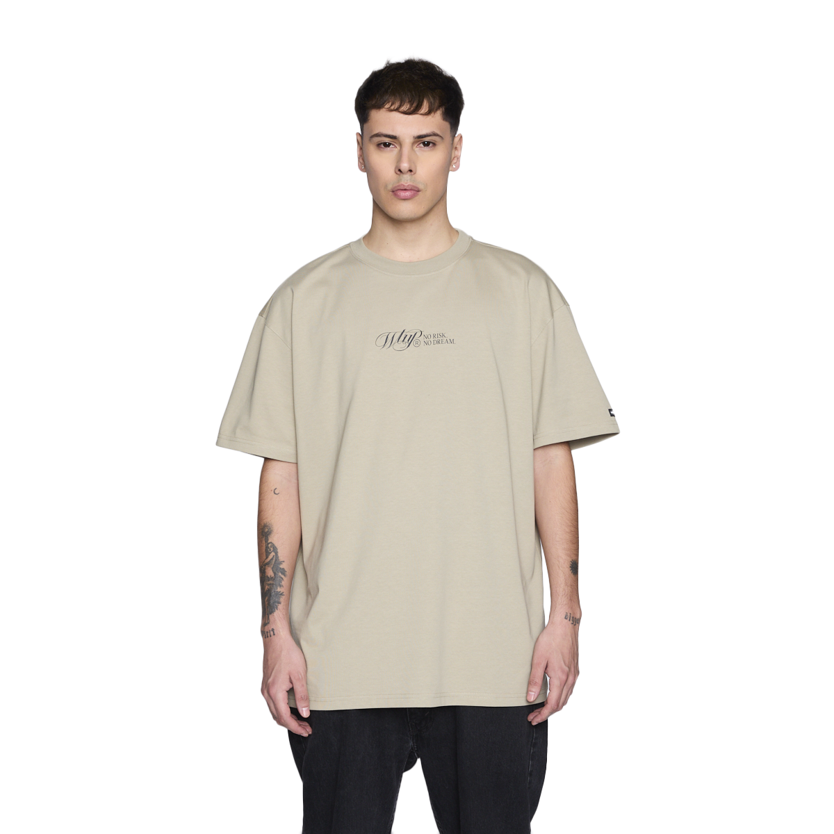 Polera Whatup Men No Risk No Dream Beige-0