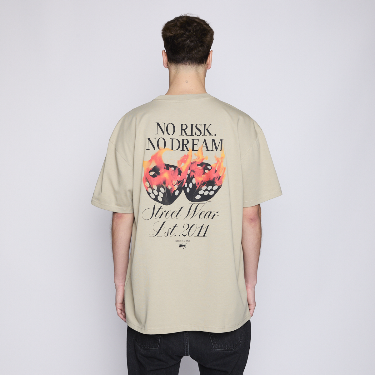 Polera Whatup Men No Risk No Dream Beige-1