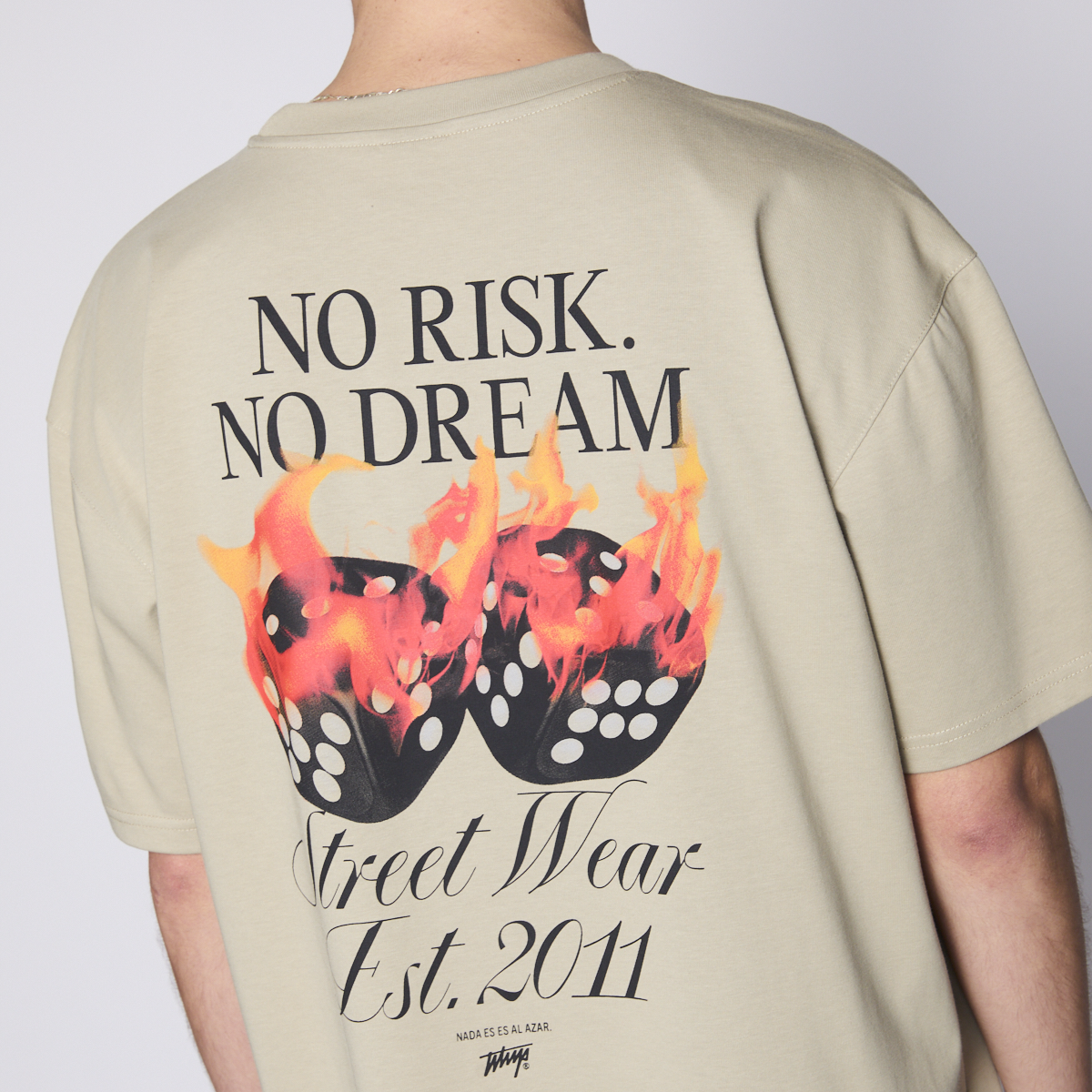 Polera Whatup Men No Risk No Dream Beige-4
