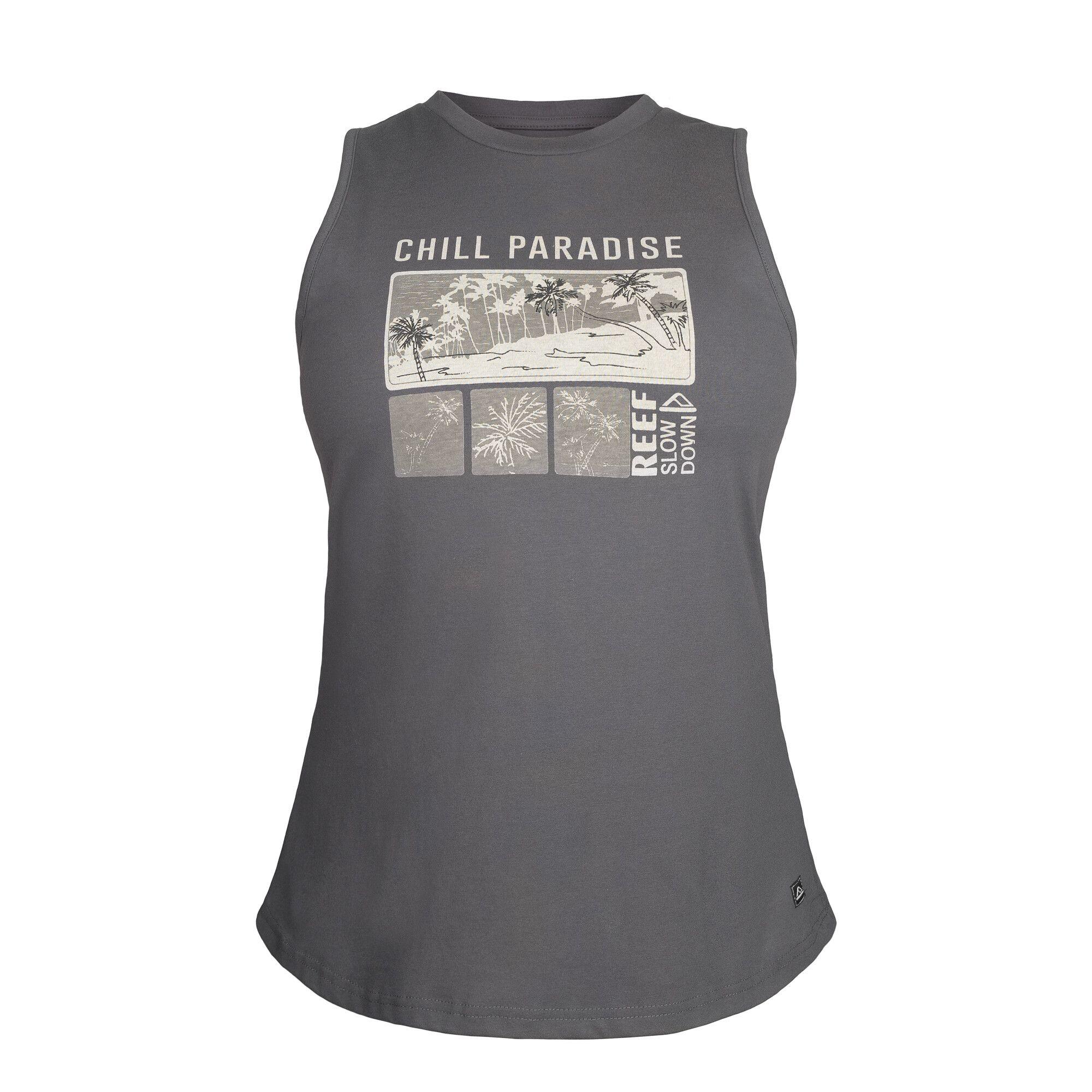 Polera Mujer Reef "Chill Paradise" Estilo Sudadera Gris-0