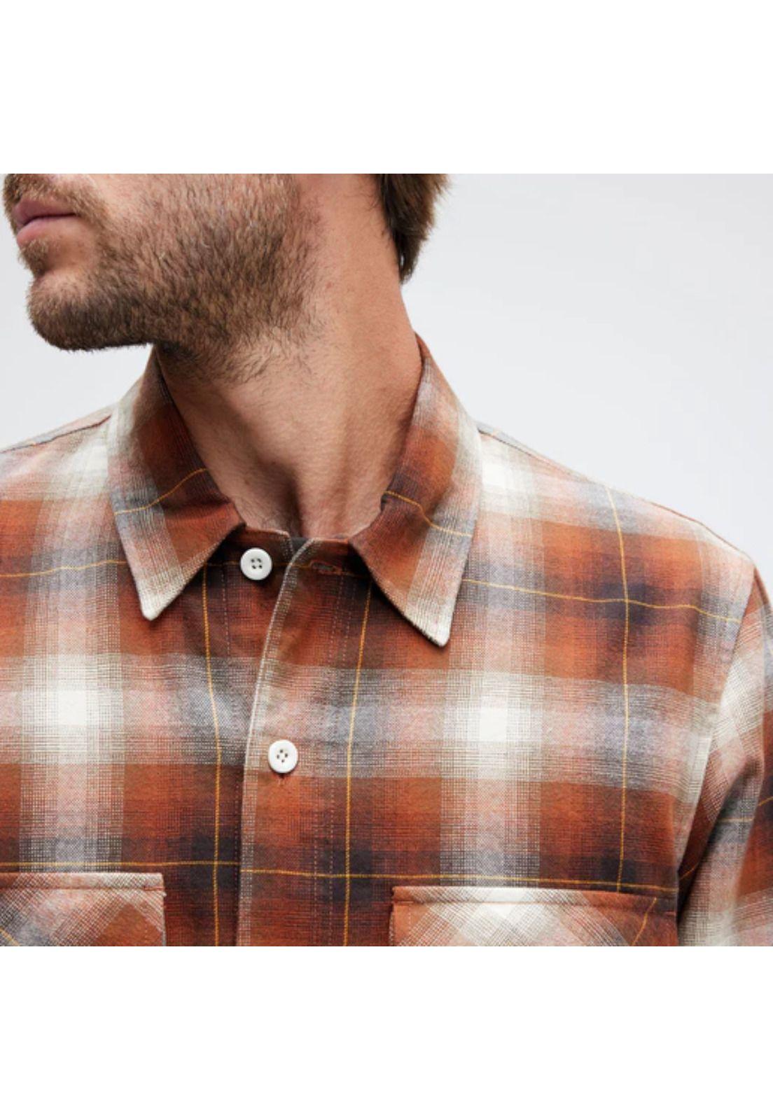 Camisa Stance Lowell Button Up Brown-4