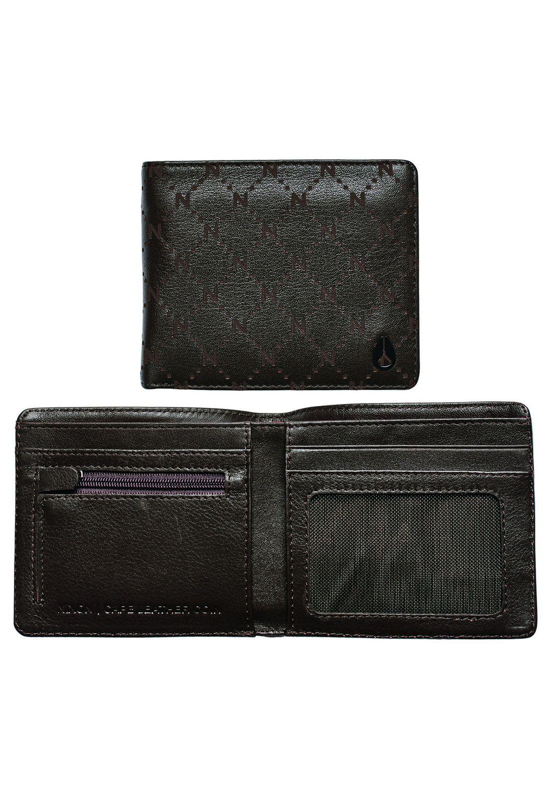 Billetera Nixon Cape Leather Coin Brown Mono-0