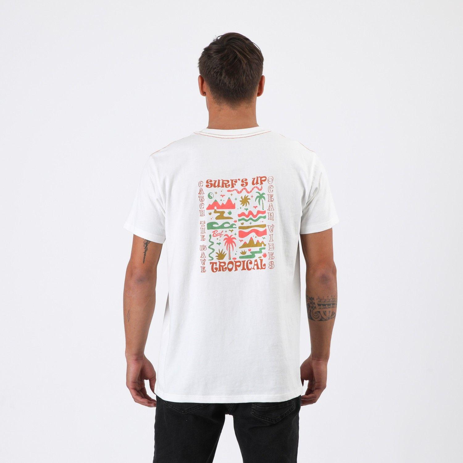 Polera Reef Men Surfs Up White-4