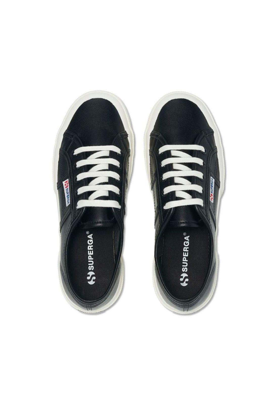 Zapatilla 2750 Vegan Fauxleather Black White Avorio-3