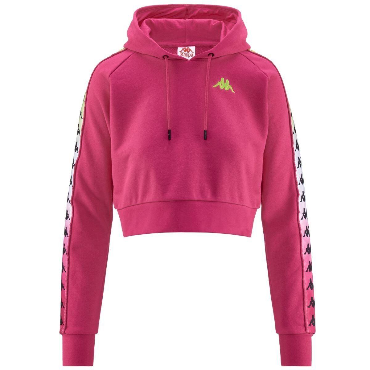 Poleron Crop Women Banda Tamas Degrade Fuxia White-0