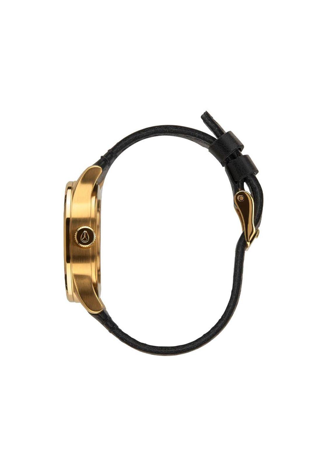 Reloj Nixon Sentry 38 Leather Gold Black-2