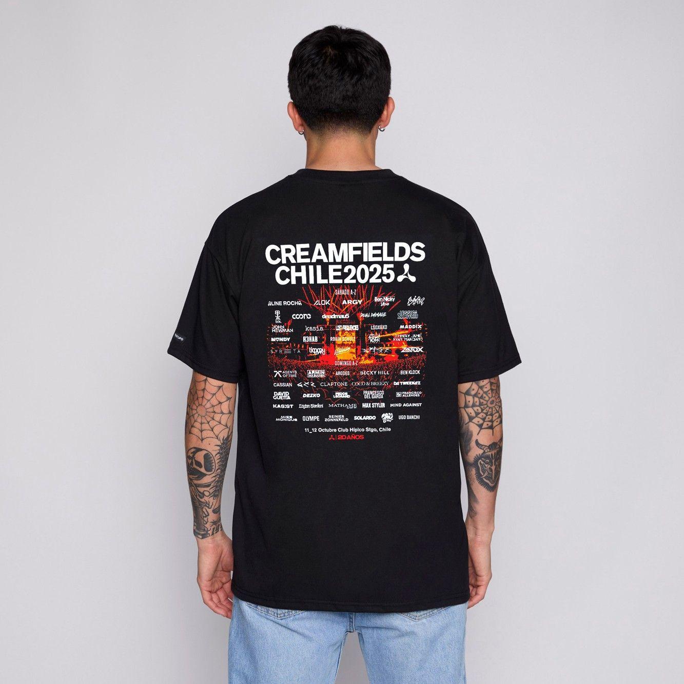 Polera Creamfields x Whatup Black Line Up-1