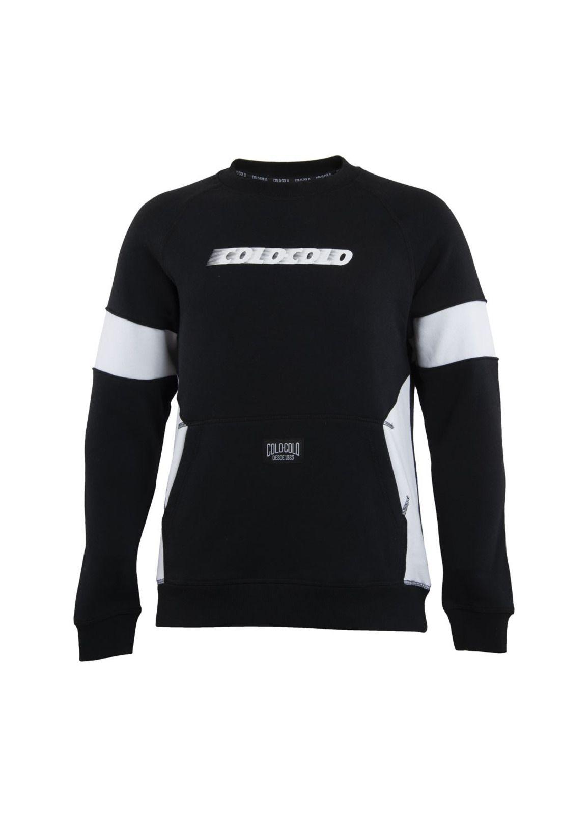 Polerón Colo Colo Urbano Logo Front Black White-0