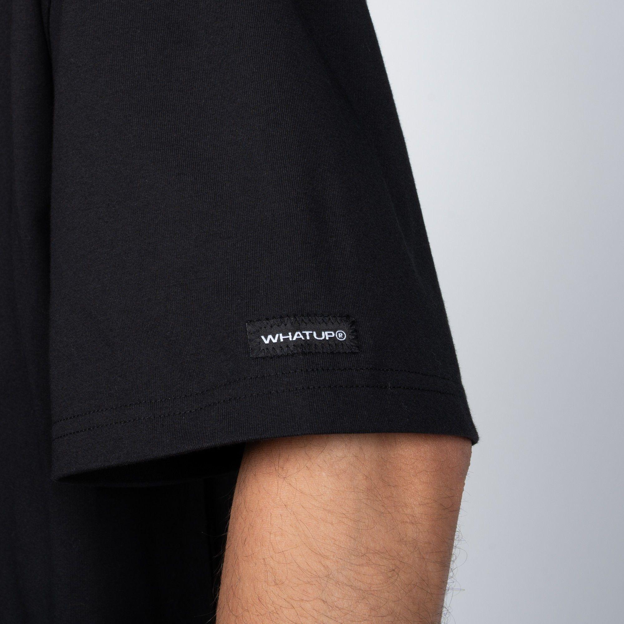 Polera WhatUp Classic Tiny Icon Black White-3