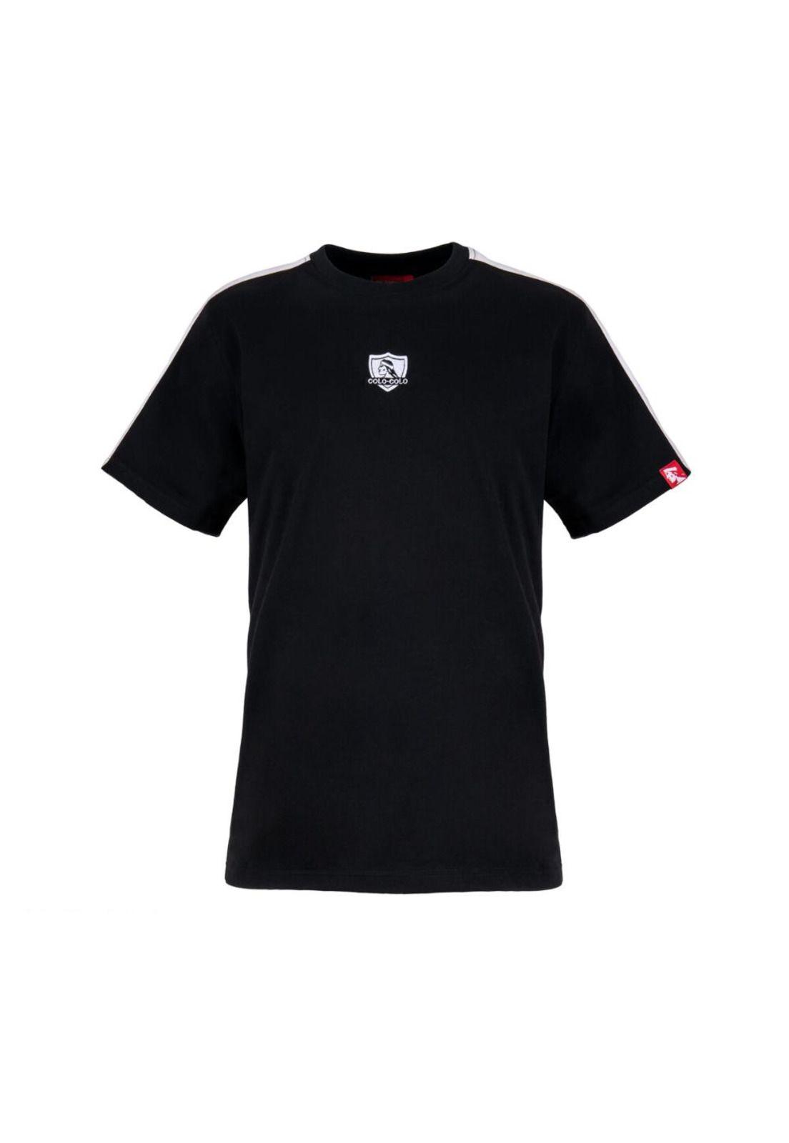 Polera Colo Colo Hombre Insignia pecho Negro-0
