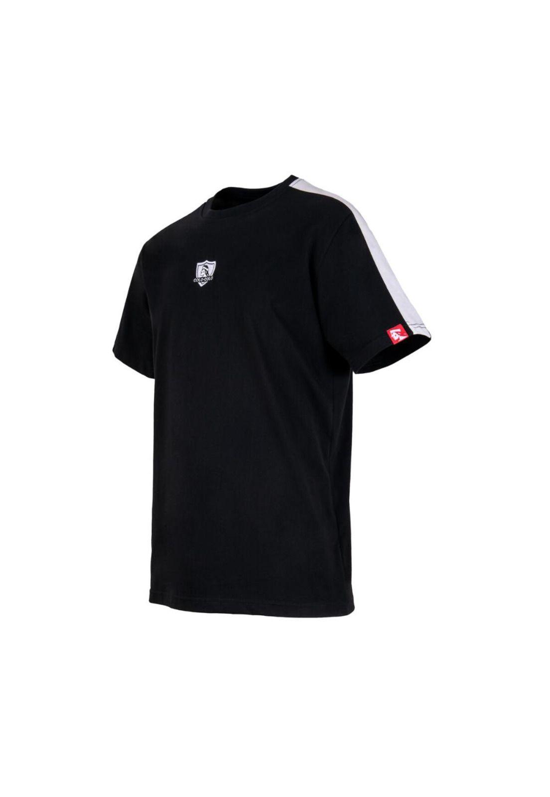 Polera Colo Colo Hombre Insignia pecho Negro-1