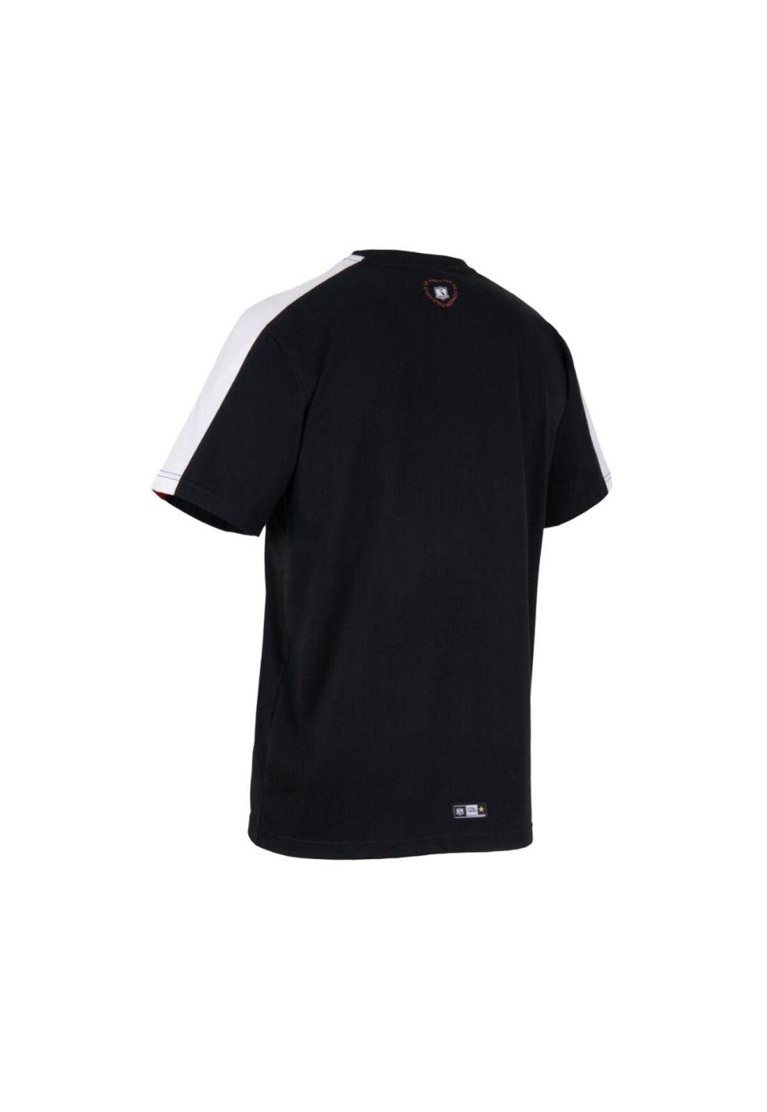 Polera Colo Colo Hombre Insignia pecho Negro-4