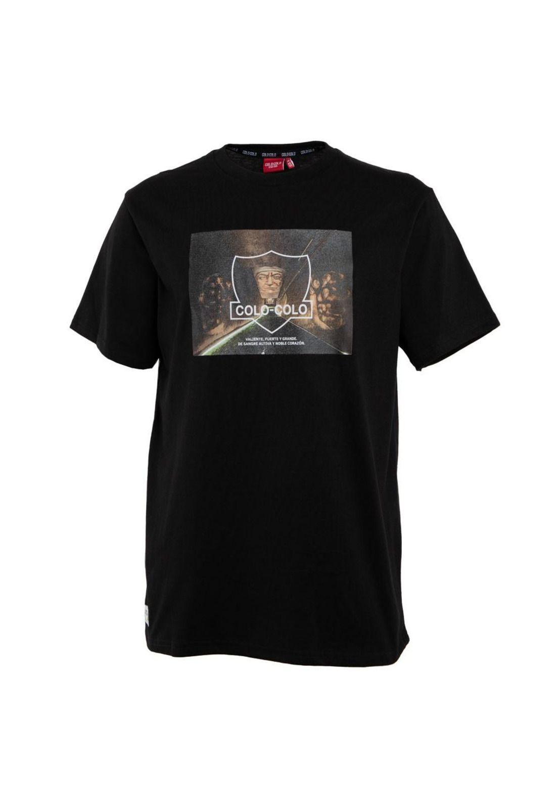 Polera Colo Colo Urbano "Valiente y Fuerte" Negra-0