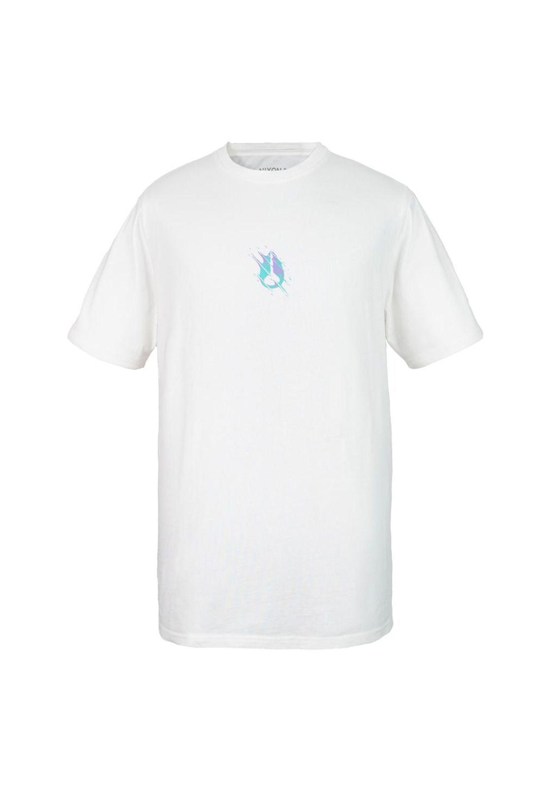 Polera Nixon Men White Logo Front Purple Blue-0